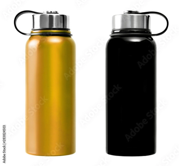 Obraz Blue and black thermos