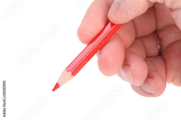 Obraz red pencil in hand