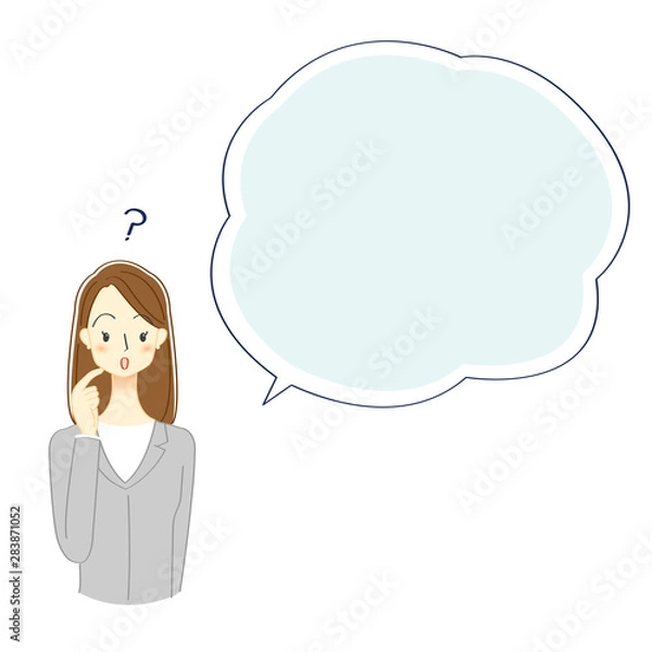 Obraz ビジネスウーマンと吹き出しのイラスト
