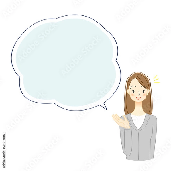 Obraz ビジネスウーマンと吹き出しのイラスト