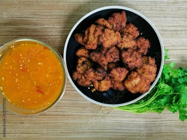 Obraz meatballs with sauce in pan