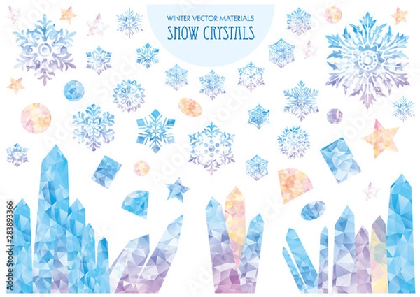 Obraz Snow crystals. Cool snowflake. Winter vector materials.