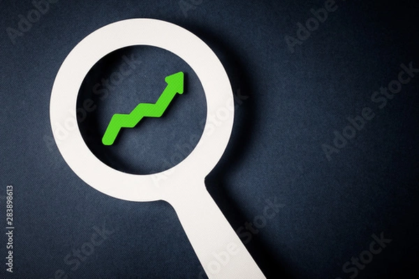 Obraz Checking chart with magnifying glass