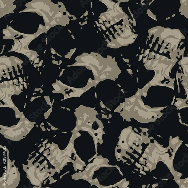 Obraz Grunge Skulls Halloween Seamless Pattern