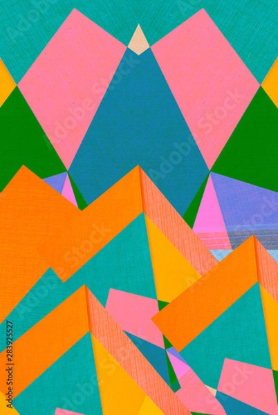 Fototapeta colorful abstract background - paper design - geometric shapes