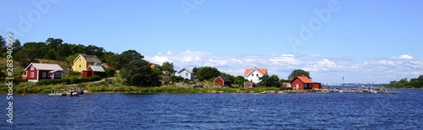 Obraz Cityscape of island village Tärnö, the largest and southernmost island in Hällaryd archipelago in Sweden.