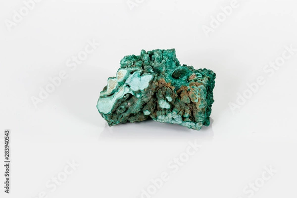 Obraz Macro mineral stone Malachite against white background