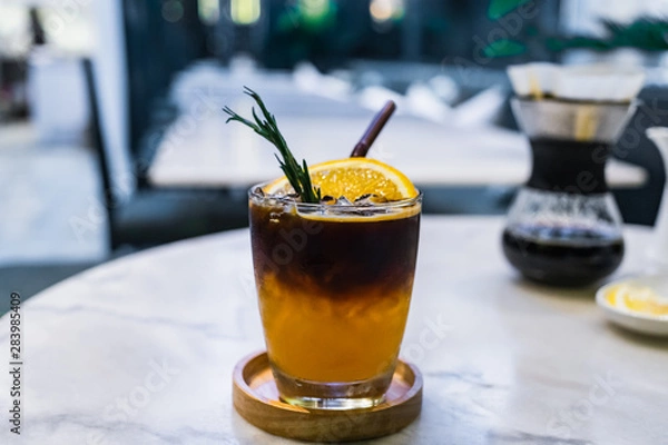 Obraz Orange spiced cold brew coffee.