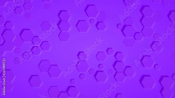 Fototapeta Geometry hexagon background. 3d illustration, 3d rendering.