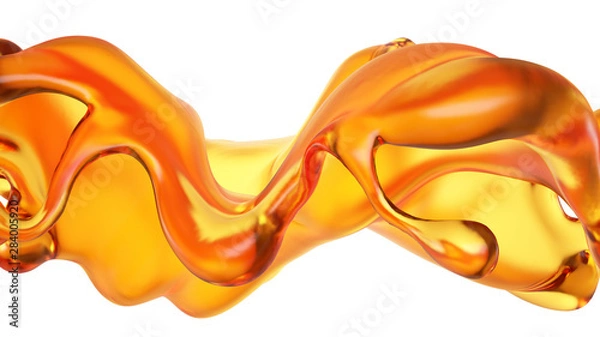 Fototapeta Splash of fluid. 3d illustration, 3d rendering.