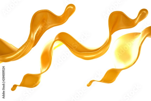 Fototapeta Splash of fluid. 3d illustration, 3d rendering.