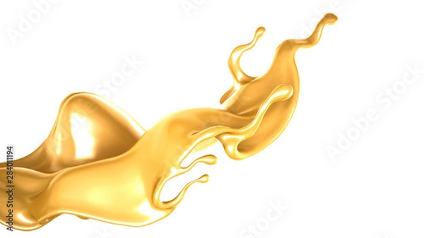 Fototapeta Splash of fluid. 3d illustration, 3d rendering.