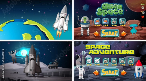 Fototapeta Set of space games