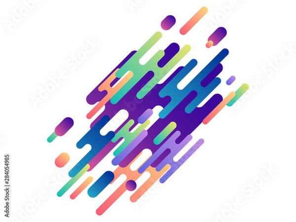 Fototapeta Green, blue, violet, orange dynamic lines. Colorful strokes, diagonal lines, hatching. Vector illustration for banner, poster, logo, cover design