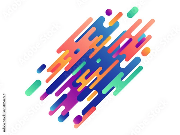 Fototapeta Green, orange, violet, purple dynamic lines. Colorful strokes, diagonal lines, hatching. Vector illustration for brochure, label, logo, flyer design
