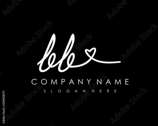Obraz BB Initial handwriting logo vector