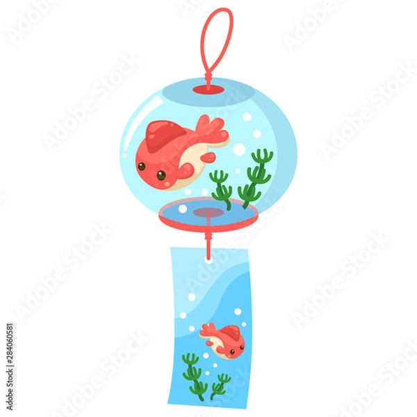 Obraz 夏に涼しげな風鈴（ふうりん）のイラスト