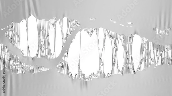 Fototapeta grey torn fabric 3d render image