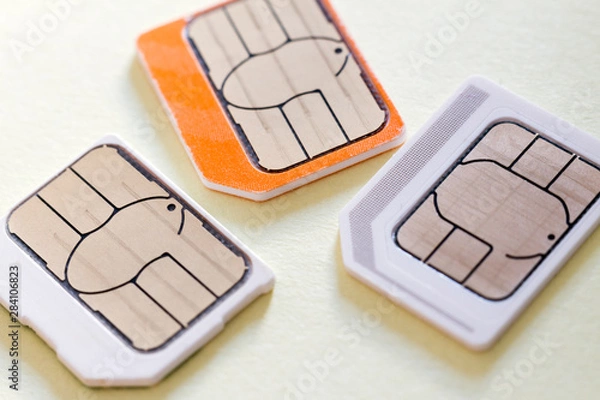 Obraz Three mini-sim cards for mobile phones