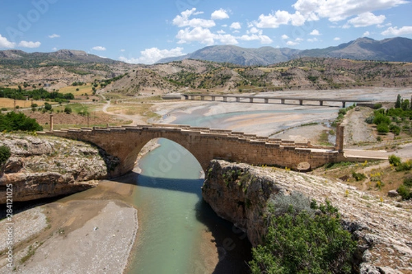 Fototapeta Historical Cendere Bridge in Adiyaman Province