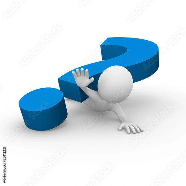 Fototapeta Stuck under a question  mark