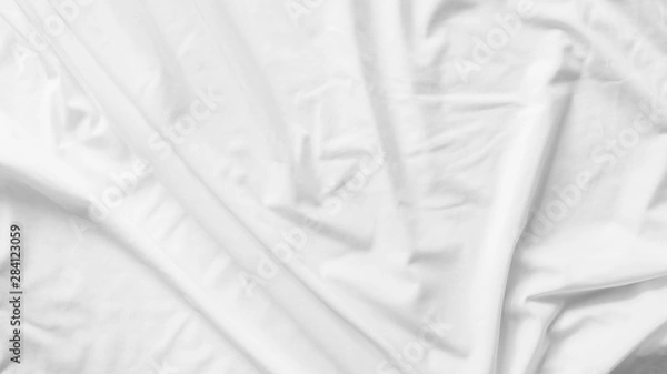 Fototapeta Pattern texture  crumpled white fabric background