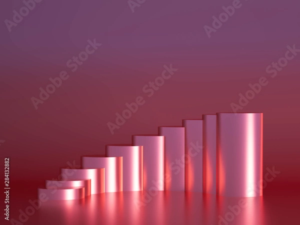 Fototapeta Beautiful, elegant background with a pedestal and a showcase. 3d illustration, 3d ..rendering.