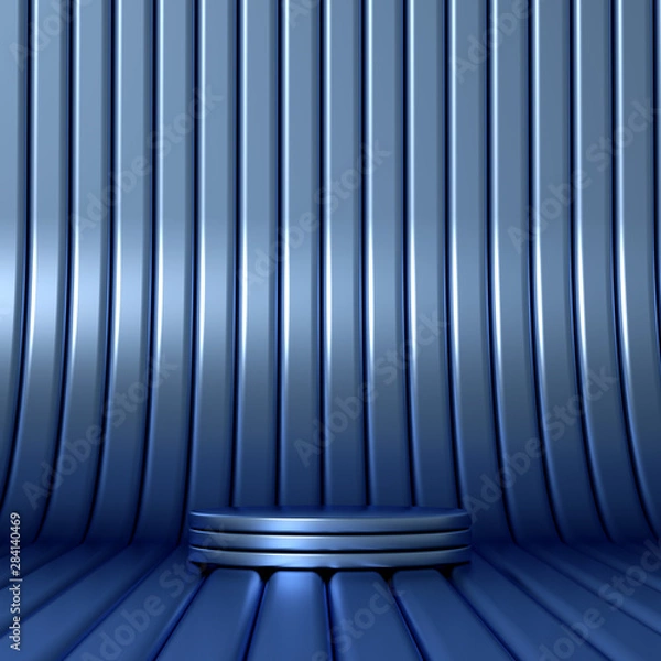 Fototapeta Beautiful, elegant background with a pedestal and a showcase. 3d illustration, 3d ..rendering.