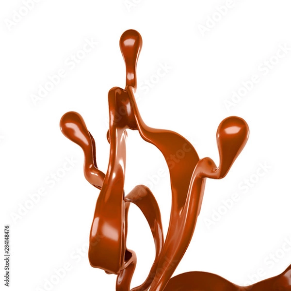 Fototapeta Splash of chocolate 3d illustration, 3d rendering.