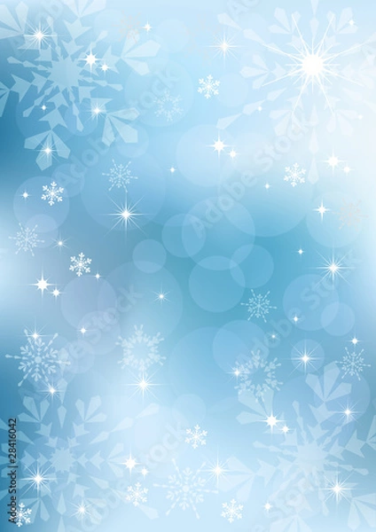 Obraz Winter background with snowflakes. EPS10.