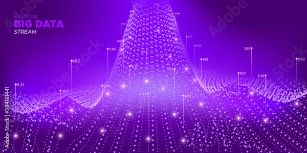 Obraz Neon Big Data Screen. Technology Visualization. 