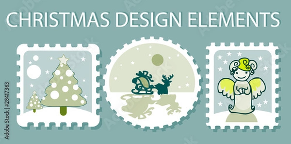 Fototapeta christmas elements vector