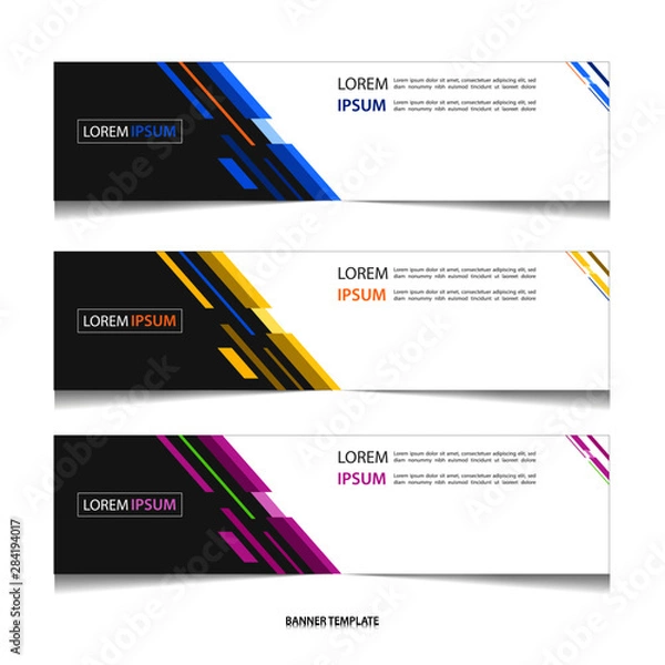 Fototapeta Vector abstract geometric colourful design banner web template.