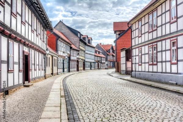 Fototapeta Architecture of Wernigerode old town with half-timbered houses, Germany 