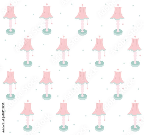 Fototapeta Estampa ilustrada fofa com tema de abajur