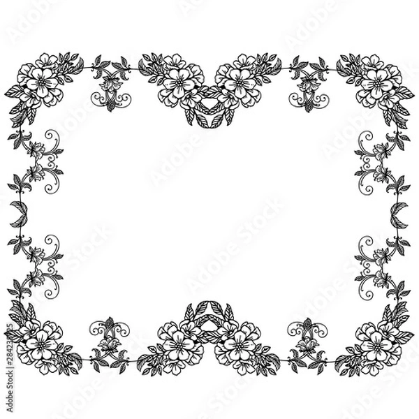 Fototapeta Various design of invitation card, with decor of flower frame. Vector
