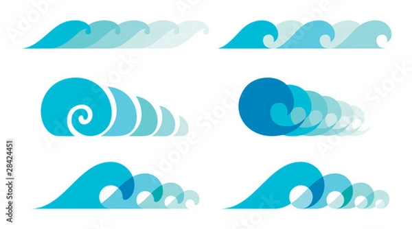 Fototapeta Sea waves set