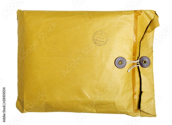 Fototapeta Vintage envelope isolated on white background