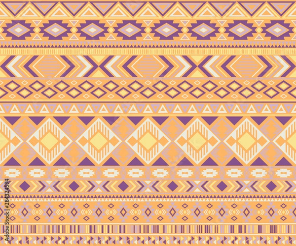 Obraz American indian pattern tribal ethnic motifs geometric vector background.
