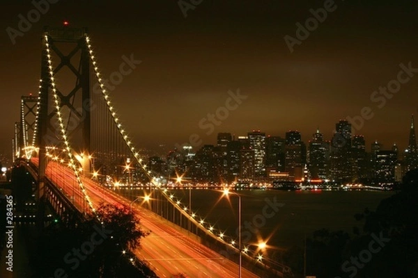 Fototapeta bay bridge at night