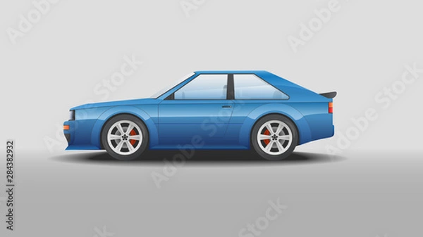 Fototapeta Realistic Design sport car. Template vector isolated car on white background, isolated, side view. Vector illustration.
