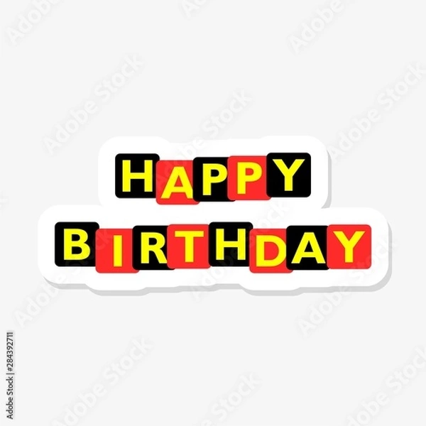 Fototapeta Happy birthday decoration sticker icon