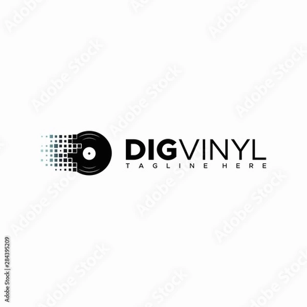 Obraz digital vinyl logo design modern