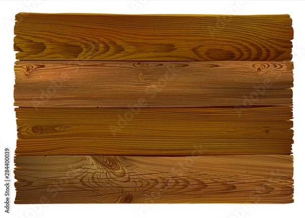 Fototapeta Wooden sign. Realistic highly detailed vector dark brown wooden texture background. Hand drawn, no tracing