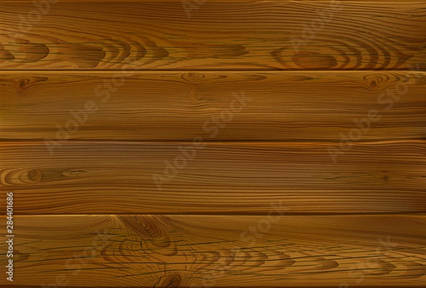 Fototapeta Wooden sign. Realistic highly detailed vector dark brown wooden texture background. Hand drawn, no tracing