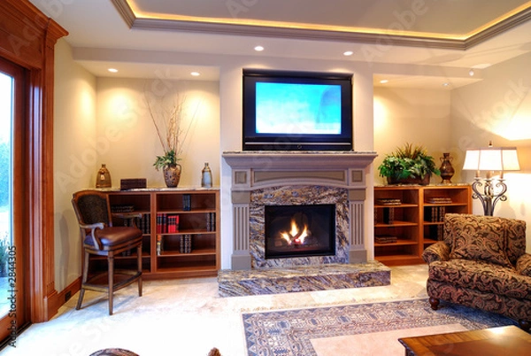 Obraz fireplace and plasma tv