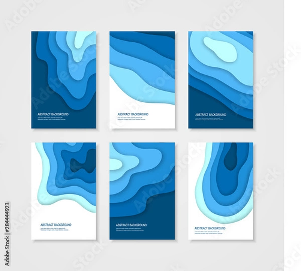 Fototapeta Abstract backgrounds, vector in paper cut style