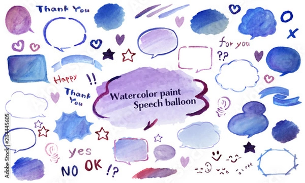 Obraz 絵の具で描いたフキダシセット