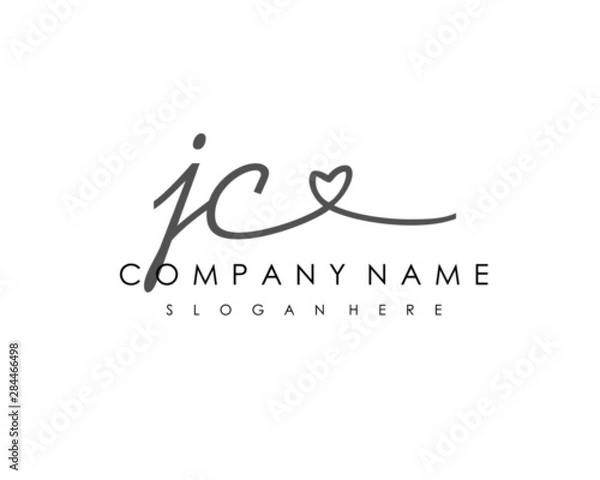Obraz JC Initial handwriting logo vector