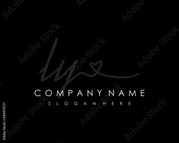 Obraz LY Initial handwriting logo vector
